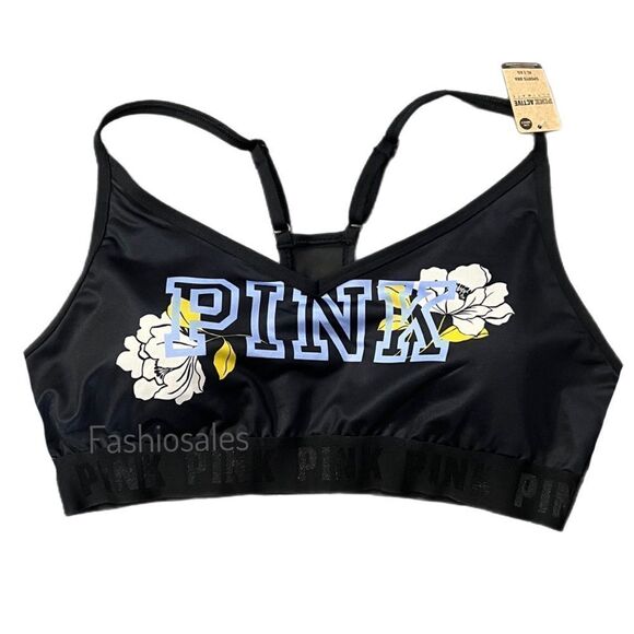 Victorias Secret Pink Ultimate Gym Lined Removable Padding logo sport bra Xsmall - Picture 4 of 7